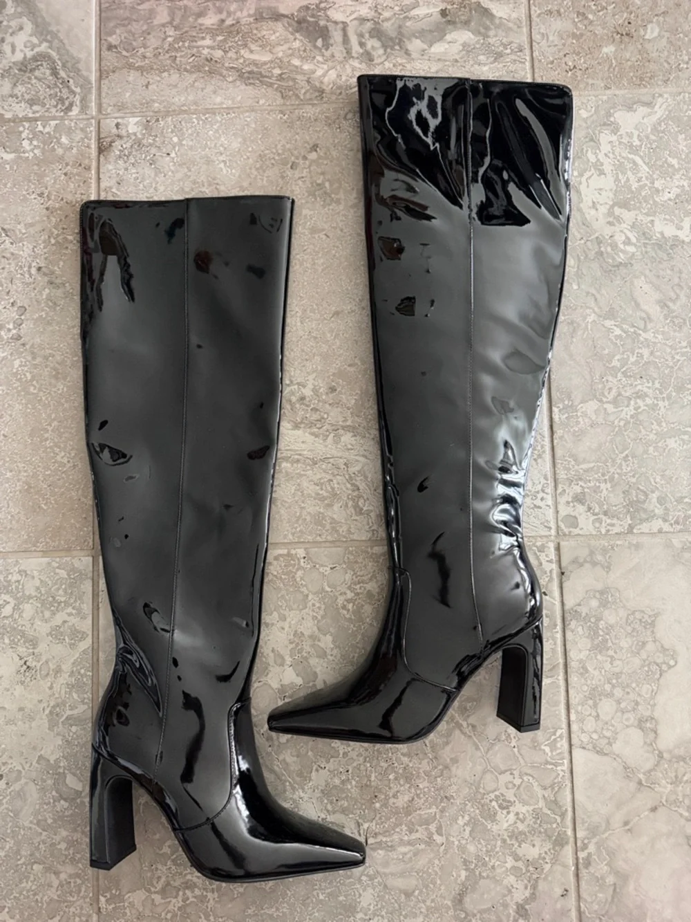 INC Orisa Over-The-Knee Boots in Black Patent, Size 9.5, NEW in Box
